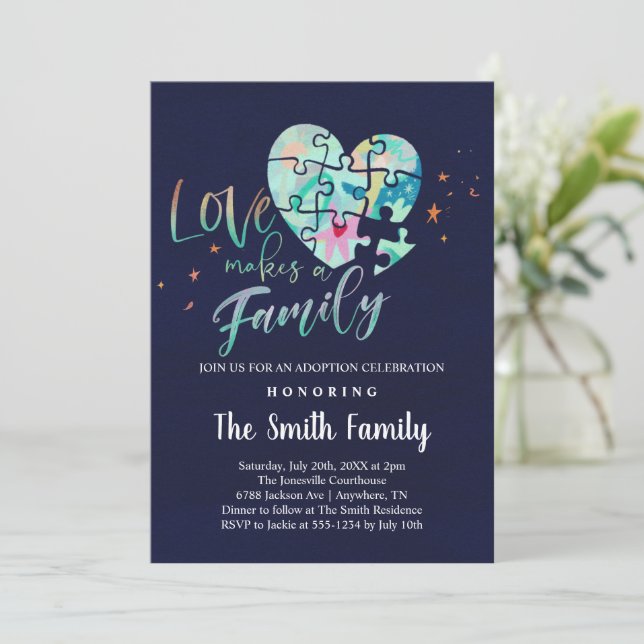 Faire-part de fête de adoption / Baby Shower (Debout devant)