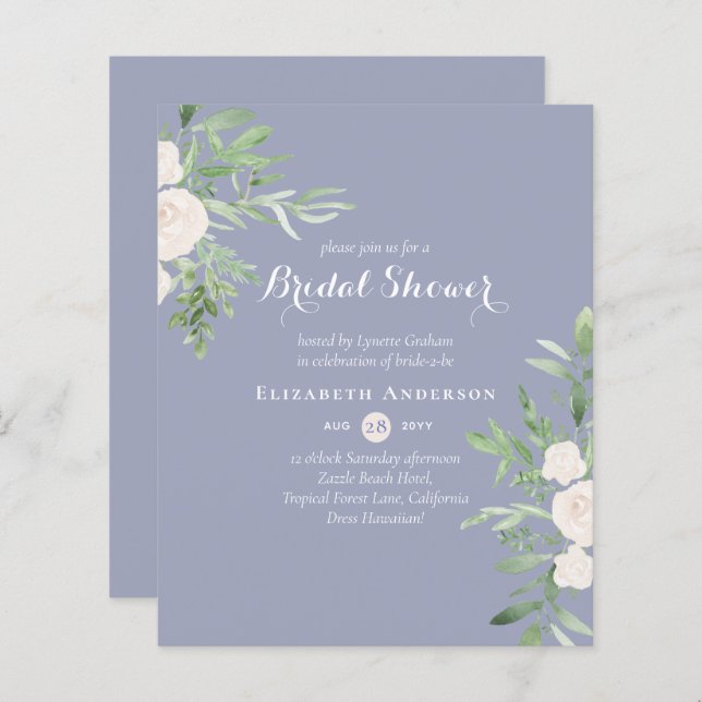 Faire-part de Fête de Fiançailles à petit prix Fle (Devant / Derrière)