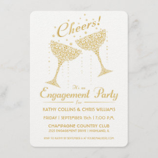 Faire-part de fête de fiançailles au Champagne