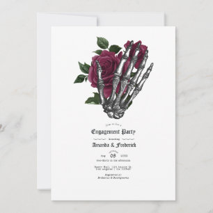Faire-part de fête de fiançailles gothique floral