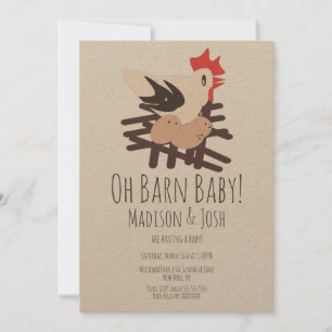 Faire-Part de Fête Prénatale Bébé Ferme Animaux Gr