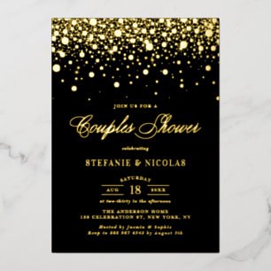 Faire-part de fête prénuptiale à points de confett