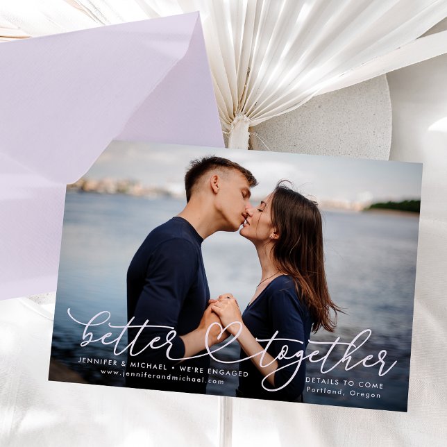 Faire-part de fiançailles à cœur Better Together (Créateur téléchargé)