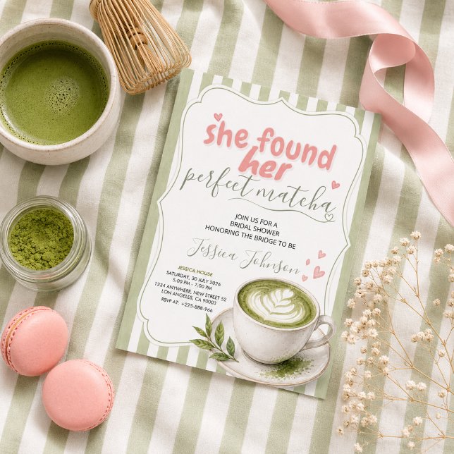 Faire-part de fiançailles au matcha Thé vert (Créateur téléchargé)
