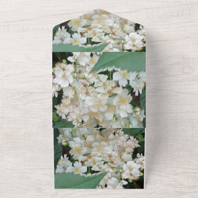 Faire-part de fiançailles Bouquet de fleurs blanch (Dehors)