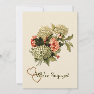Faire-part de Fiançailles Bouquet de Fleurs Vintag