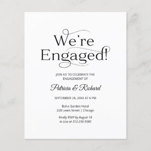 Faire-part de fiançailles Budget We're Engaged
