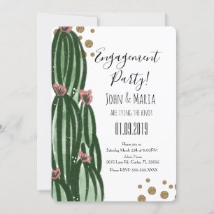 Faire-part de fiançailles Cactus Capricieux avec F