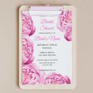 Faire-part de Fiançailles Catherine Pink Peony