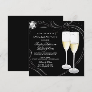 Faire-part de fiançailles Champagne & Heart