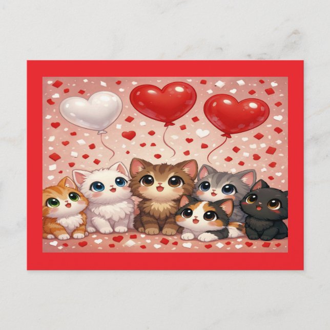 Faire-part de fiançailles de mariage avec des chat (Devant)