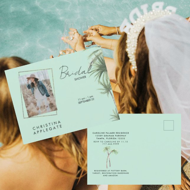 Faire-Part de Fiançailles de Mariée Tropicale Phot (Créateur téléchargé)