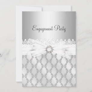 Faire-part de fiançailles Diamant & Dentelle Argen