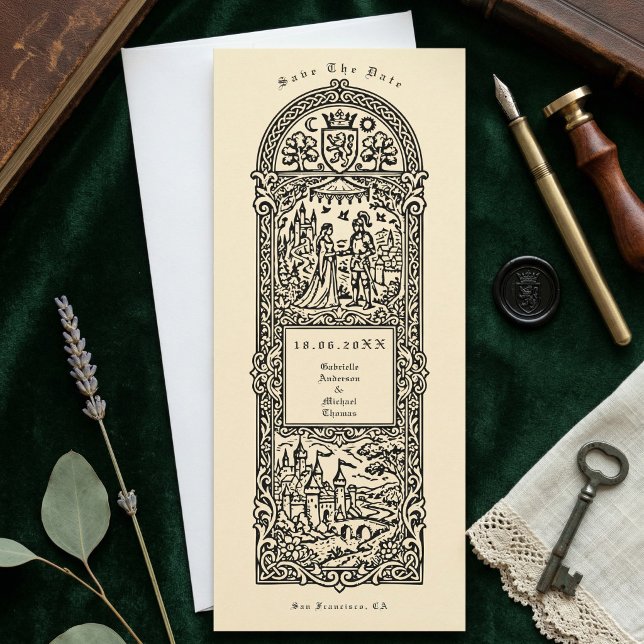 Faire-part de fiançailles du couple du château méd (Créateur téléchargé)