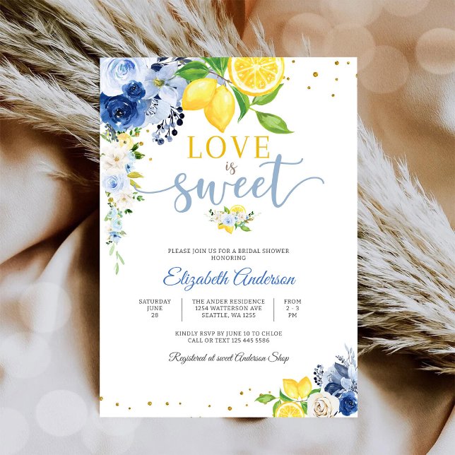 Faire-part de Fiançailles Floral Citron (Créateur téléchargé)