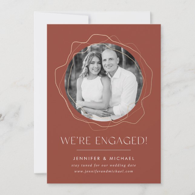 Faire-part de Fiançailles photo Cercles Abstraits (Devant)