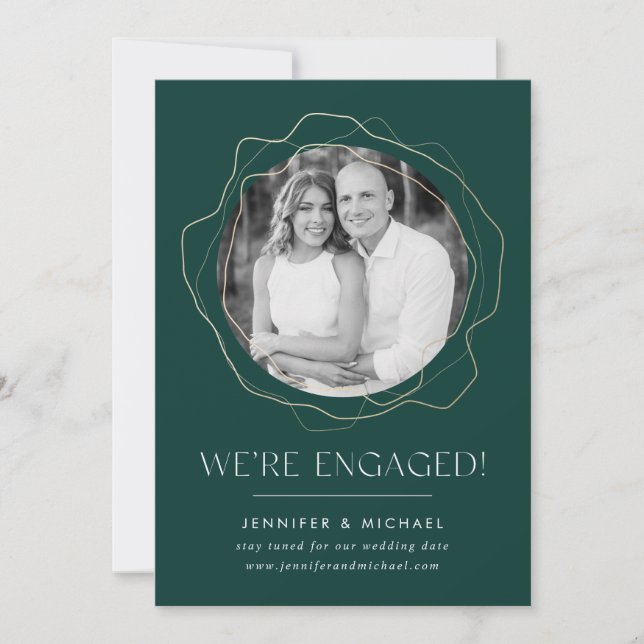 Faire-part de Fiançailles photo Cercles Abstraits (Devant)