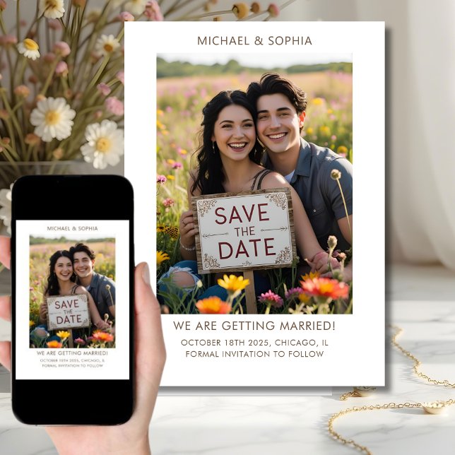 Faire-part de fiançailles photo texte Casual (Créateur téléchargé)