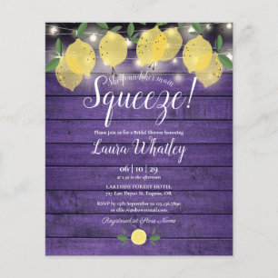 Faire-part de fiançailles violet Budget Lemon Sque