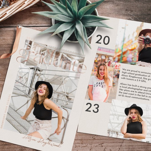 Faire-part de fin d'études en typographie avec pho (Créateur téléchargé)