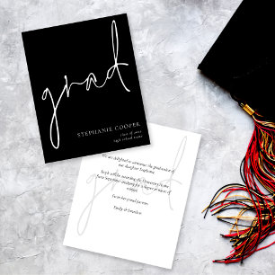 Faire-part de fin d'études monochrome du script bu