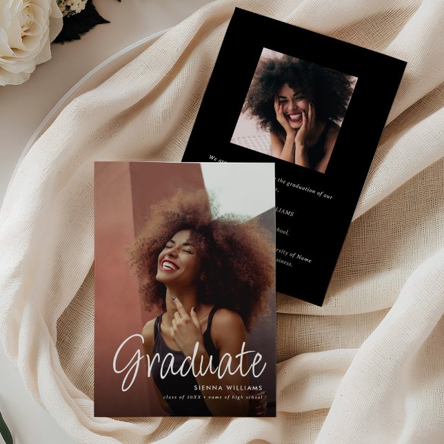 Faire-part de fin d'études Script Graduate 2 Colla (Créateur téléchargé)