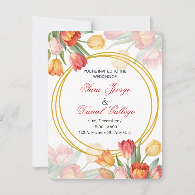 faire-part de fleurs de mariage (Devant)