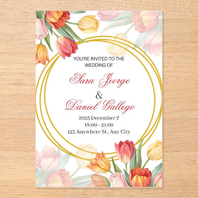 faire-part de fleurs de mariage (Recto)