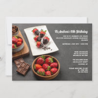 Faire-part de Fraises Recouvertes de Chocolat