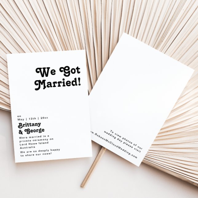 Faire-part de fuite amoureuse avec lettrage rétro  (Créateur téléchargé)