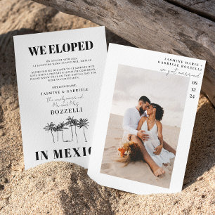 Faire-part de fuite amoureuse sur une plage tropic