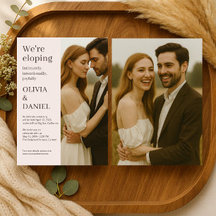 Faire-part de fuite romantique rose Minimaliste 