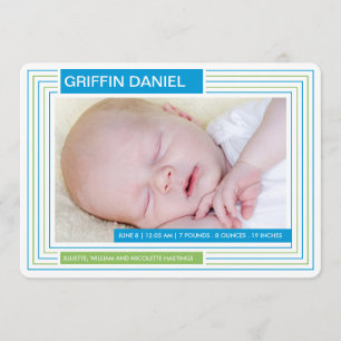 Faire-part de garçon de rayures