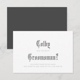 Faire-part de garçon d'honneur Blackletter