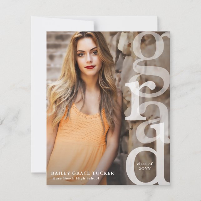 Faire-part de Grad Overlay Budget simple (Devant)