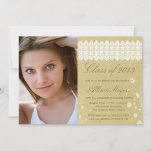 Faire-part de gradation de photo florale en dentel