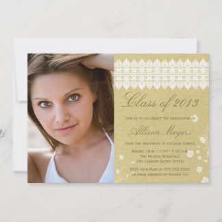 Faire-part de gradation de photo florale en dentel