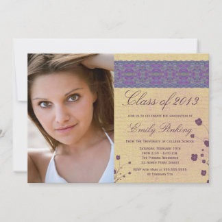 Faire-part de gradation de photo florale en dentel
