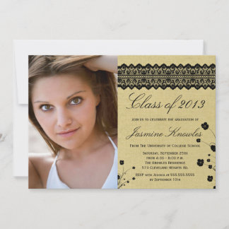 Faire-part de gradation de photo florale en dentel