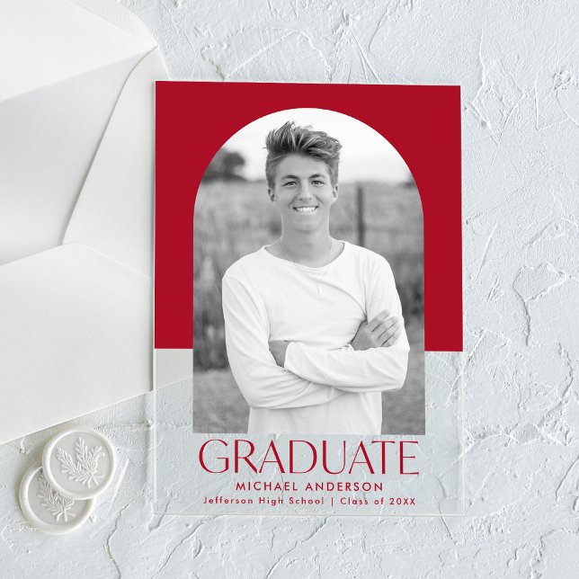 Faire-part de graduation acrylique du bloc de coul (Créateur téléchargé)