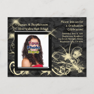 Faire-part de graduation Black Sparkle