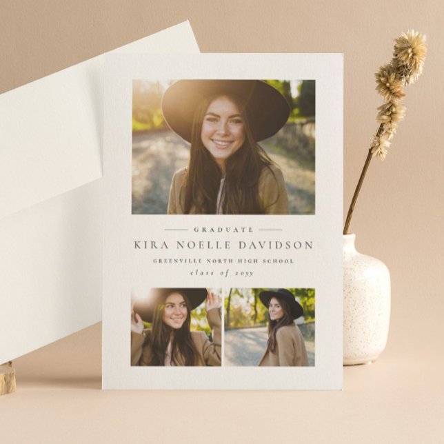 Faire-part de graduation classique du collage phot (Créateur téléchargé)