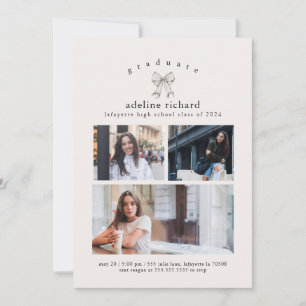 Faire-part de graduation Coquette Bow