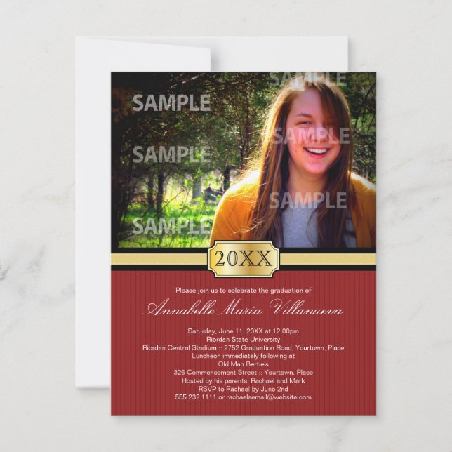 Faire-part de graduation de la bande Red Buckle (Devant)