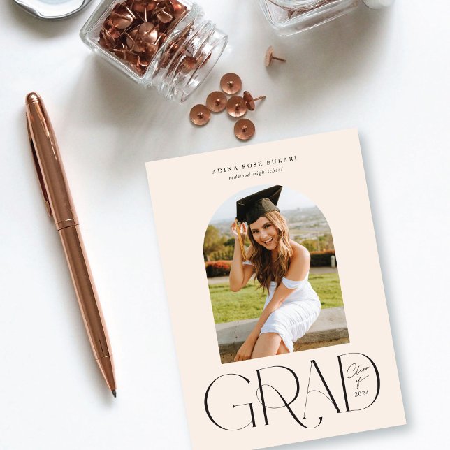 Faire-part de graduation de la crème photographiqu (Créateur téléchargé)