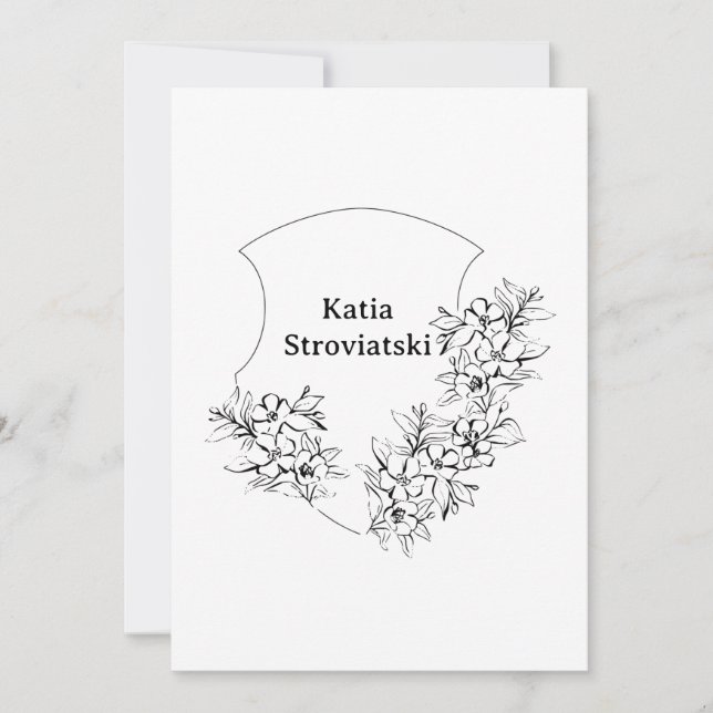 Faire-part de graduation de la crête noire et blan (Devant)