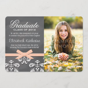 Faire-part de graduation de la dentelle de corail 