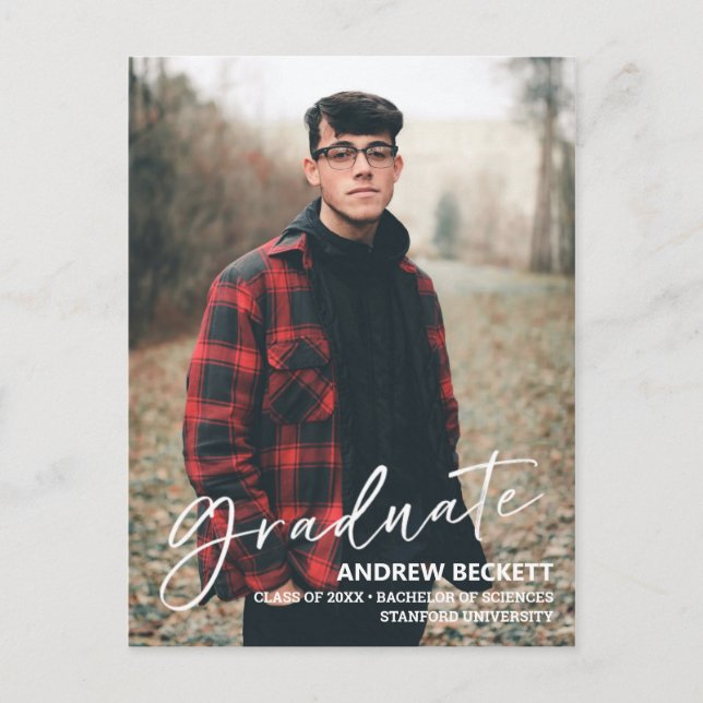 Faire-part de graduation de la photo de script sim (Devant)