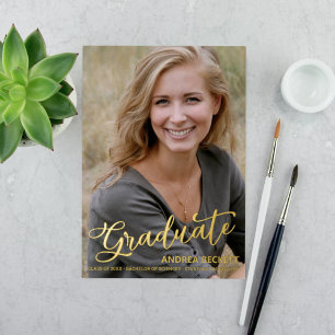 Faire-part de graduation de la photo de script sim