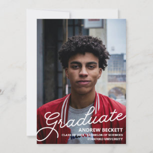 Faire-part de graduation de la photo de script sim